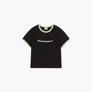 KIDS SNAKE INITIAL RINGER SHORT SLEEVE T-SHIRT BLACK