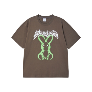 NEON ALIEN RABBIT SHORT SLEEVE T-SHIRT COCOA