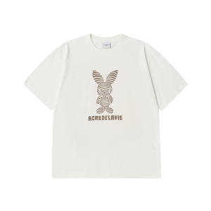 STRIPE RABBIT SHORT SLEEVE T-SHIRT CREAM