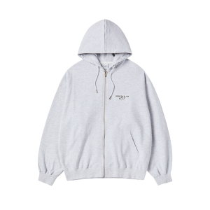 BORDER LINE BASIC LOGO HOODIE ZIP-UP MELANGE